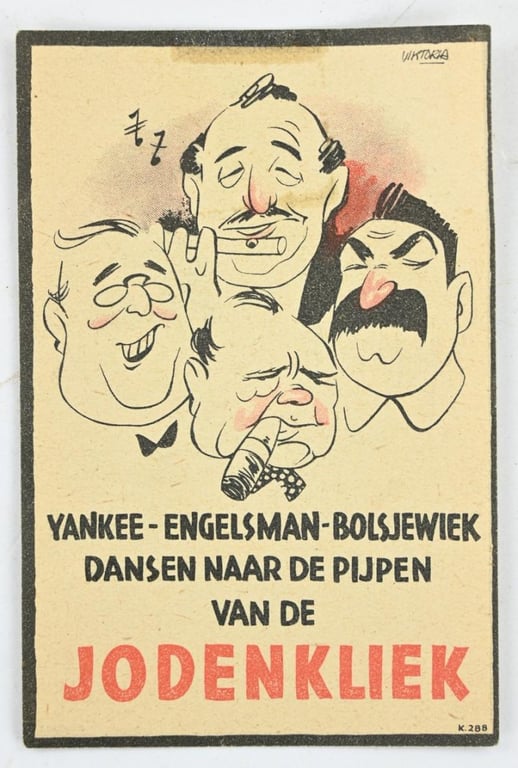 German Small Propaganda Card 'Jodenkliek'