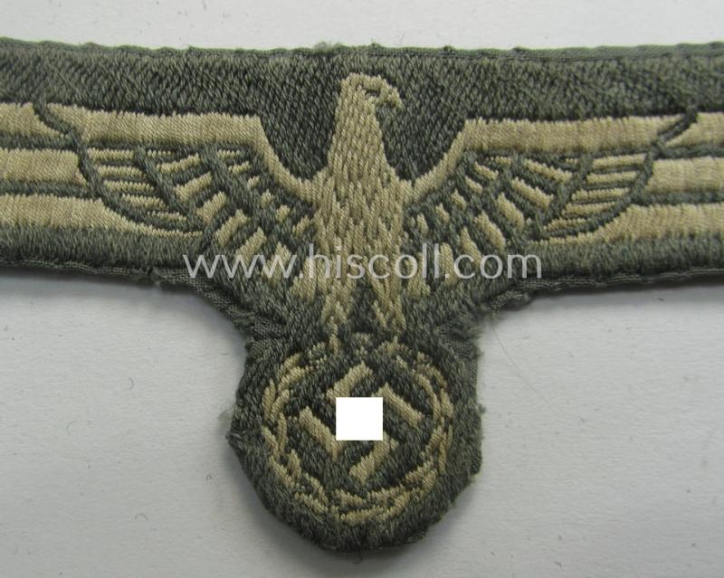 Truly used WH (Heeres) early- (ie. pre)-war-period- and/or greyish-white-coloured breast-eagle of the so-called: 'M35-pattern' (ie. 'Brustadler für Mannschaften u. Uffz.') as was executed in the 'BeVo'-weave pattern