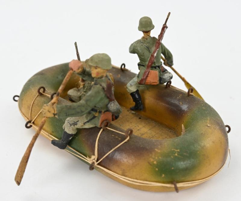 German Elastolin Toy Figures in boat