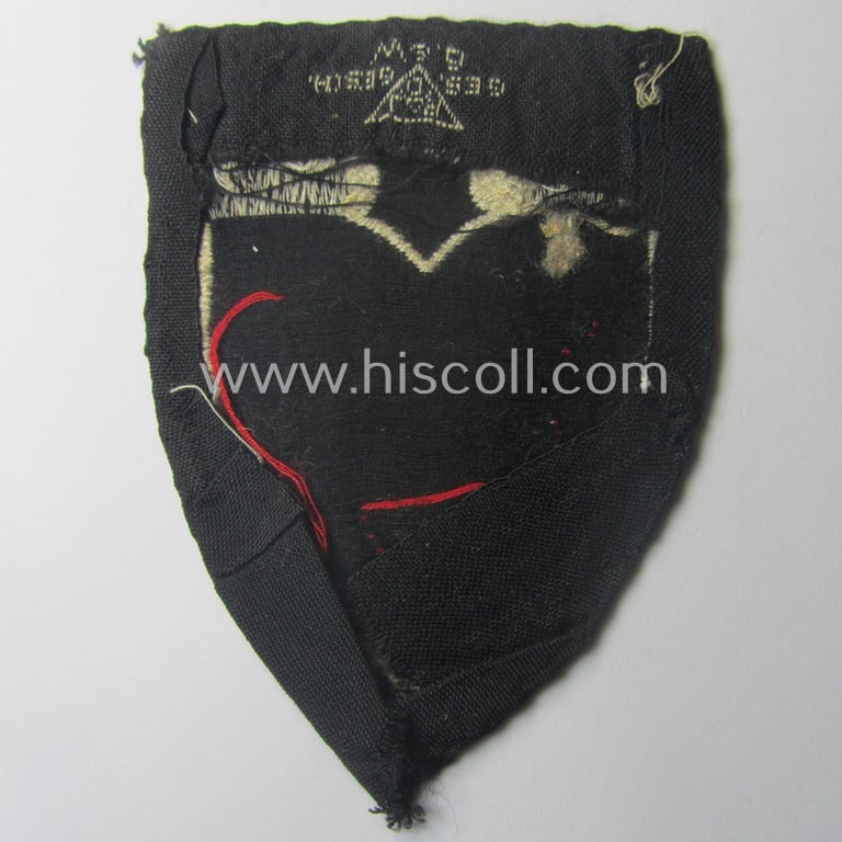 'BeVo'-woven enlisted-mens'- (ie. NCOs'-) pattern, so-called: RAD (ie. 'Reichsarbeitsdienst') sleeve-badge (or: 'Dienststellenabzeichen') bearing the specialist- ie. unit-designation: '221/7'