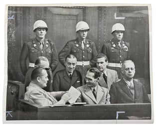 Allied Nuremberg War Trail Press Photo 'Göring &...