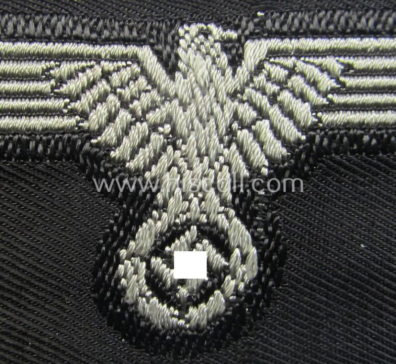 Superb, mid- (ie. later-) war-pattern 'Waffen-SS'-type so-called: 'BeVo'-pattern, EM- (ie. NCO-) type side-cap eagle that comes in a never used- (ie. unconfectioned and 'virtually mint- ie. unissued'-), condition