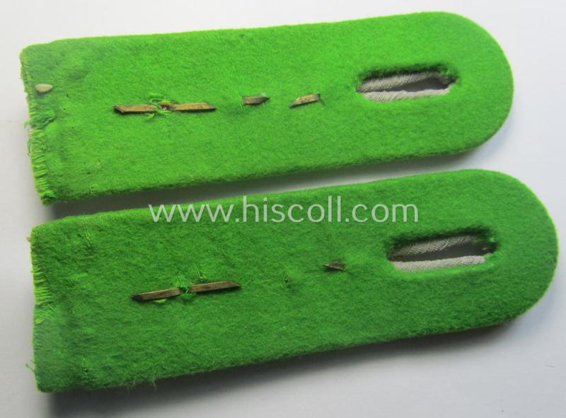 Truly used- and/or tunic-removed pair of WH (Heeres), neatly 'cyphered' officers'-type shoulderboards: 'Oberleutnant eines Pz-Grenadier-Lehr-Rgts.'