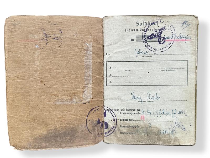 "Grossdeutschland'' Soldbuch -Heinz Mader-