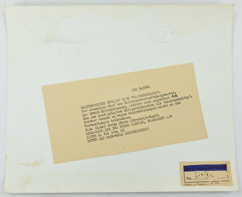 Allied Nuremberg War Trails Picture 'Ernst Kaltenbrunner'