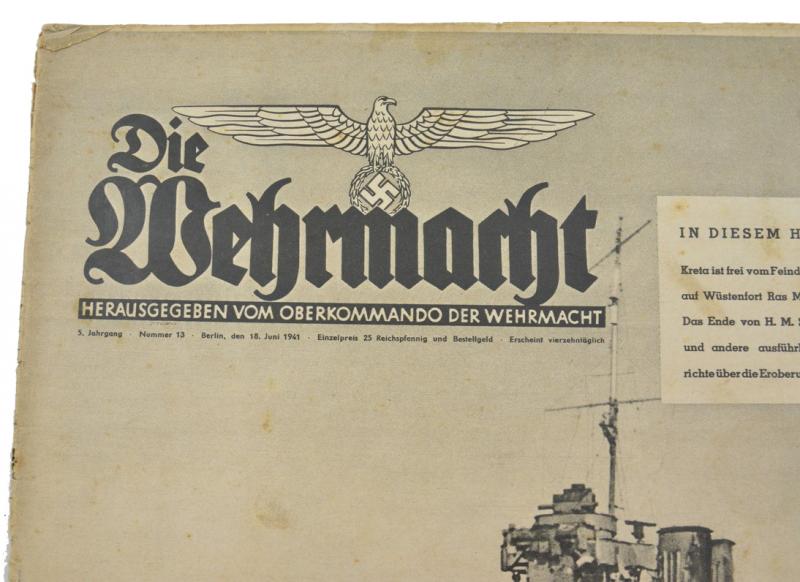 German 'Die Wehrmacht' Magazine 18 June 1941