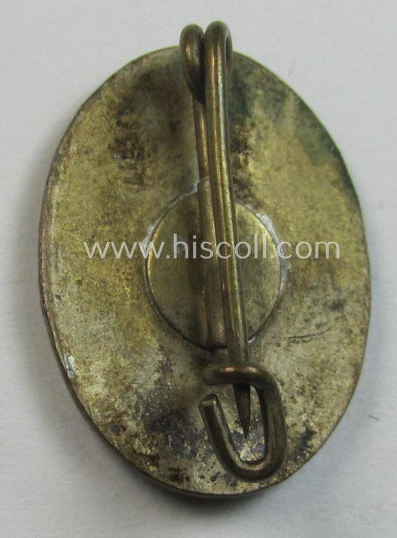 Attractive, neatly enamelled 'N.S.D.A.P.'-related supporter-pin- (or: 'Freiheitsbund der N.S.D.A.P.-Abzeichen') showing a golden-toned 'Feuerschale' and swastika (aka: 'Opferring Gau Koblenz-Trier')