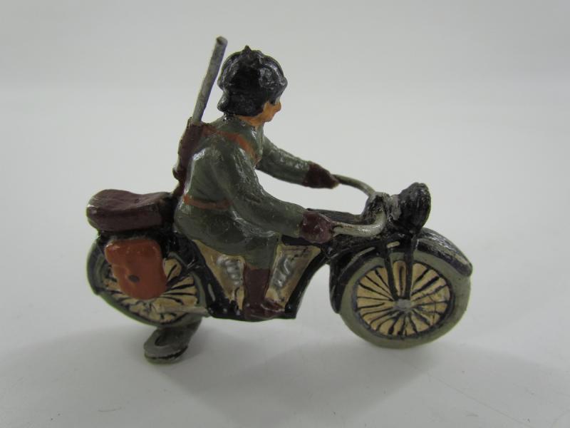 German Soldier On a Motor Bike ( Lineol )