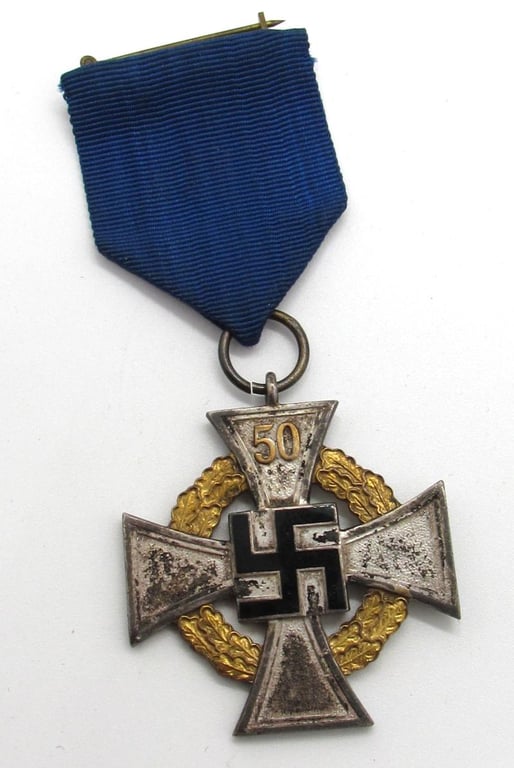 Third Reich 50 Years Loyal Service Medal Marked "1 "