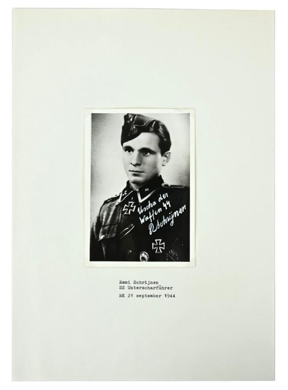 Signature of Belgian Waffen-SS KC Recipient 'Remy Schrijnen'