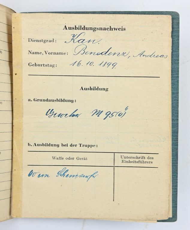 German LW Soldbuch Flakabteilung 768