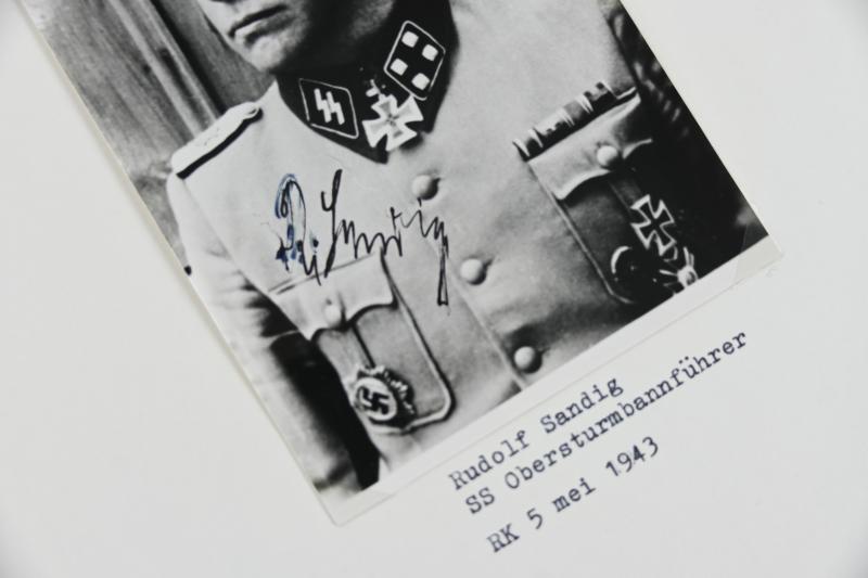 Signature of Waffen-SS Knight's Cross Recipient 'Rudolf Sandig'