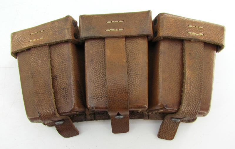 RARE matching set of brown leather K98 ammunition pouches