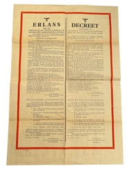 German/Dutch Announcement Poster 1943