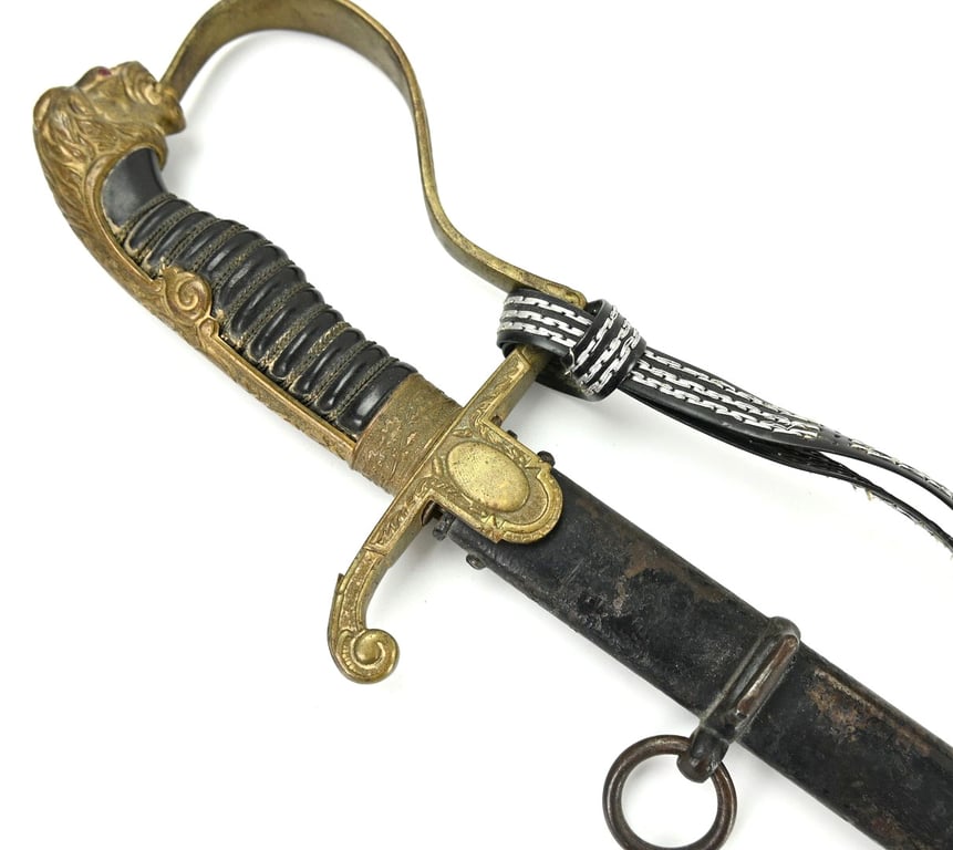 German WH Officer Lionhead Sword with Portopee