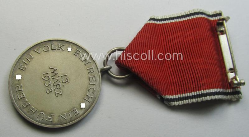 WH Austrian-occupation- (ie. 'Anschluss'-) medal: '13. März 1938' being a neat (albeit minimally tarnished) example that came as issued and/or recently found
