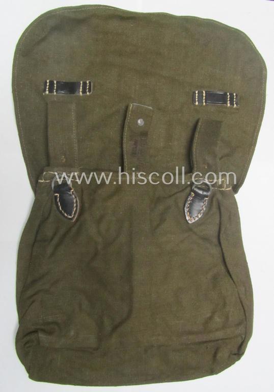 Mid- ie. later-war-period 'M31'-type, WH (Heeres ie. Waffen-SS etc.) 'Brotbeutel' onto its period strap (both being 'RbN.0/0156/0030'-marked examples!) that come both in a 'virtually mint- ie. unissued' condition