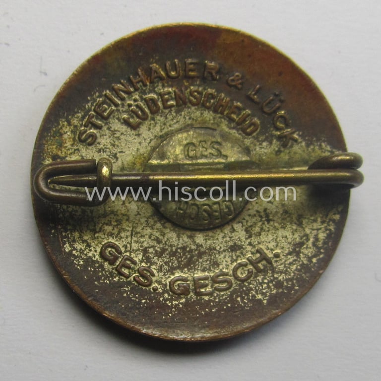 Early-period - and scarcely found! - 'N.S.D.A.P. - Parteiabzeichen' showing the makers'-designation: 'Steinhauer & Lück'