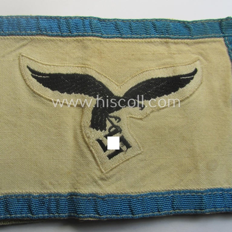 WH (Luftwaffe) armband (or: 'Dienst-Armbinde') as was (presumably) intended for (graduated-) staff-members serving within one of the air-force, officers'-cadet-schools