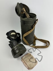 WW2 German Gas Mask & Canister With Cleaning...