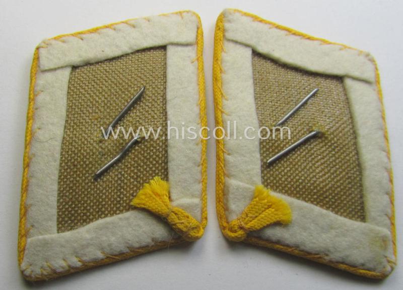Pair of WH (Luftwaffe) golden-yellow-piped, EM- (ie. NCO-) type collar-patches (ie. 'Kragenspiegel') as was intended for usage by a member within one of the various units within the: 'Hermann Göring-Division'
