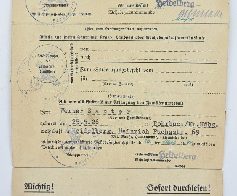 German Waffen-SS Report form Leibstandarte-SS