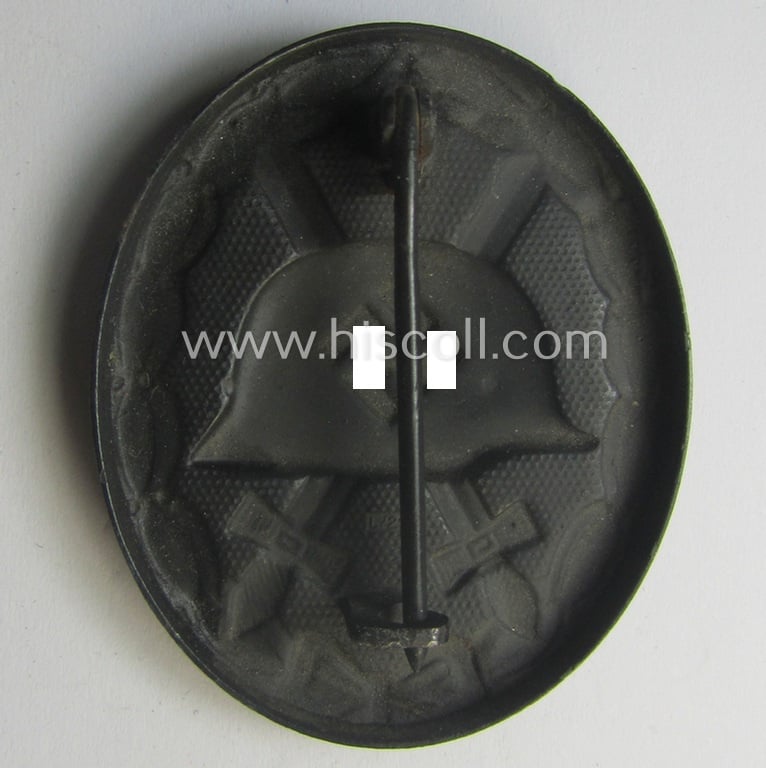 Neat - albeit non-maker-marked and typical magnetic! - example of a black-class wound-badge (or: 'Verwundeten-Abzeichen in Schwarz') that comes in an overall nice- (ie. I deem just minimally used-), condition