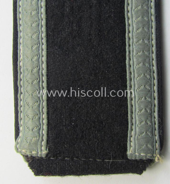 Neat - albeit regrettably single - Waffen-SS, NCO-type shoulderstrap as piped in the black-coloured branchcolour as was intended for usage by an NCO (ie. 'SS-Unterscharführer') who served within the: 'Waffen-SS Pionier-Truppen'
