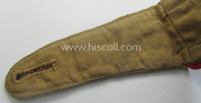 Single, WH (Luftwaffe) 'tropical-issued' NCO-type shoulderstrap (as was specifically intended for usage on the tropical-shirts ie. tunics) as was specifically intended for an: 'Uffz. der Flakartillerie-Trpn.'