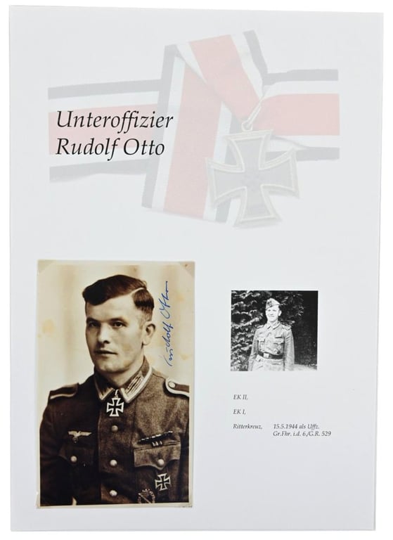 Signature of Wehrmacht Heer KC Recipient 'Rudolf Otto'