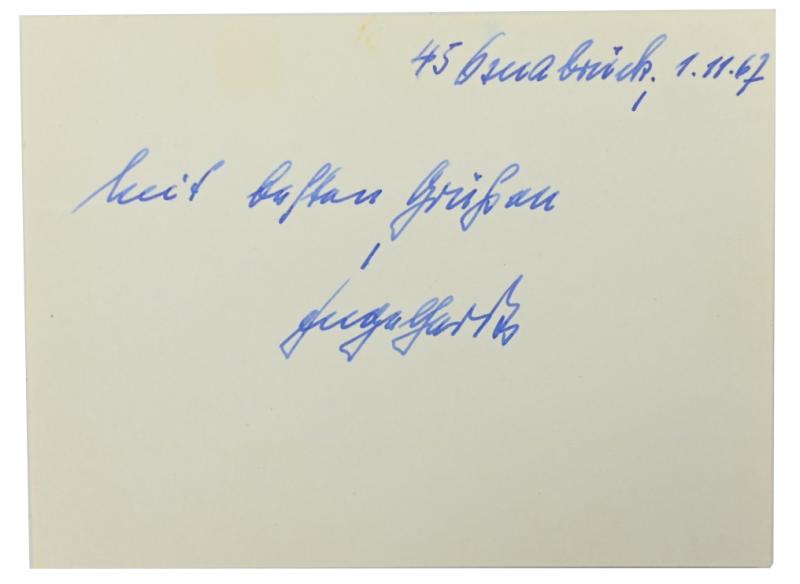 Signature of Wehrmacht (Heer) KC Recipient 'Günter Engelhardt'