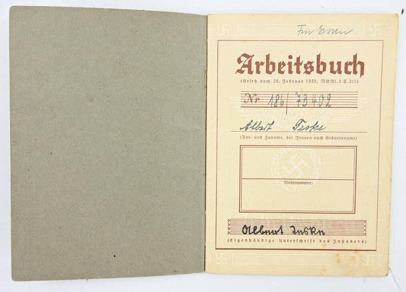 German Third Reich Era Workers Pass 'Reichsbahn'