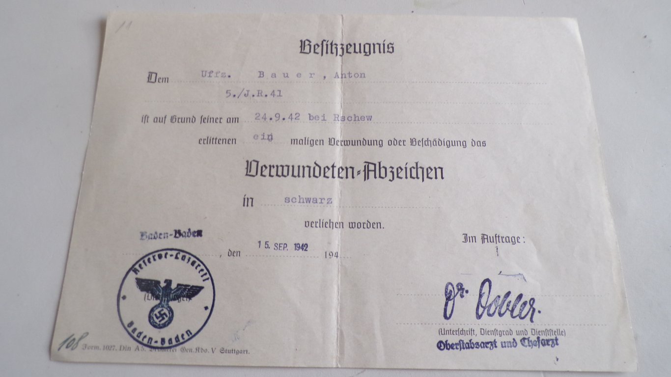 Large grouping of a Obergefr. 5.Inf Rgt 41 mot 1/3