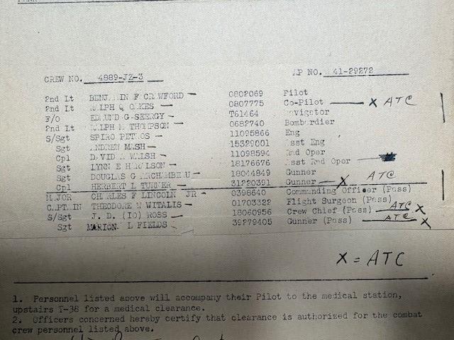 US WW2 Pilot Grouping 460th Bomb Group 50 Missions!