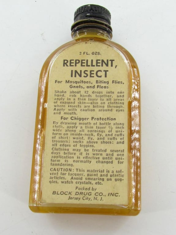 US WWII Glass Bottle of Insect Repellent