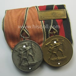 2-pieced, WH (Heeres o. Kriegsmarine) medal-bar (ie.: 'Doppelspange')...