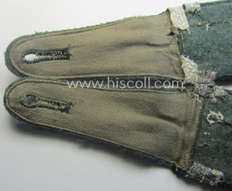 Pair of WH (Heeres) EM-type (ie. 'M36-/M40'-pattern- and 'pointed styled-') 'cyphered' shoulderstraps as was intended for usage by a: 'Soldat u. Offiziers-Anwärter des Gebirgsäger-Rgts. 136'