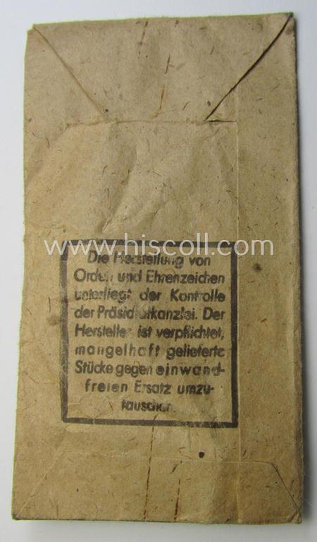 WH (Heeres- ie. Waffen-SS), typical 'Zellstoff'-based (and 'LDO'-marked!) medal-pouch as was intended for a: 'Panzerkampf-Abzeichen in Silber' (or: silver-class PAB)