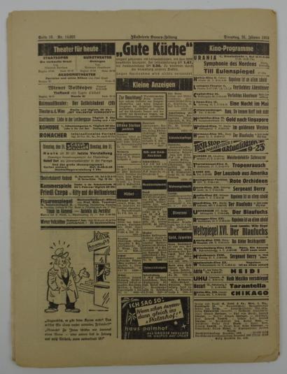 German Illustrierte Kronen Zeitung 31 Januari 1939