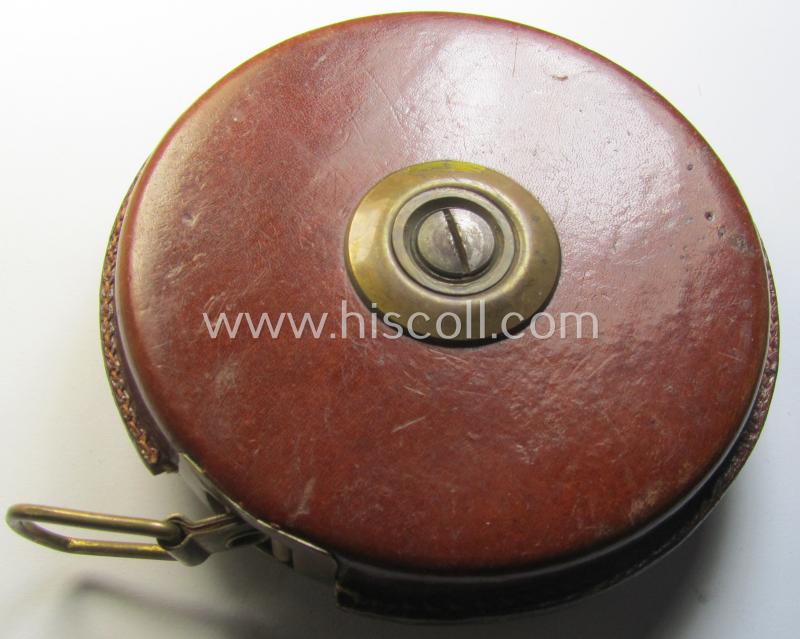 Attractive, 'high-quality'-produced, WH (Heeres) measuring-device (ie. 'tape-ruler') being a complete and fully functional example that is neatly marked: 'Heereseigentum' and that is clearly dated: 'H 1936'