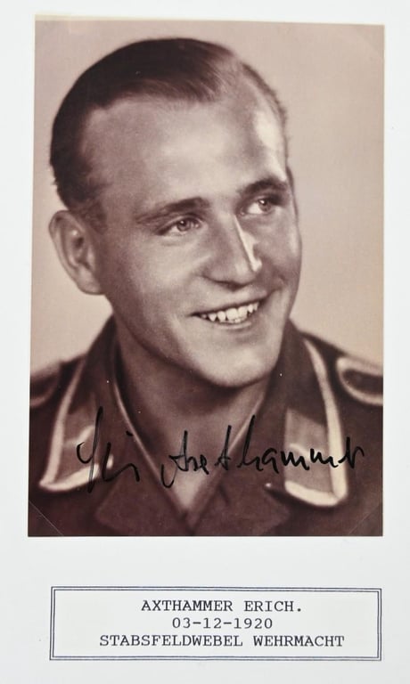 Signature of Luftwaffe KC Recipient 'Erich Axthammer'