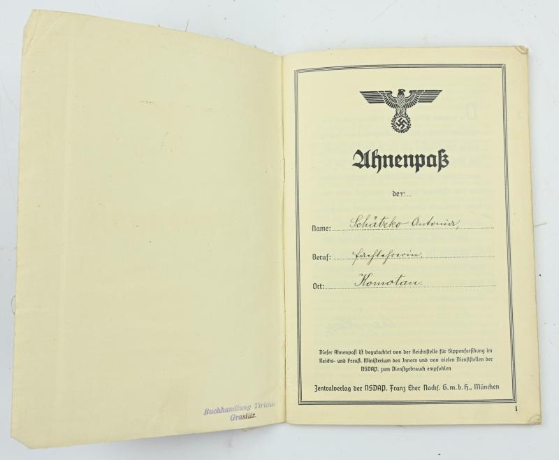 German Third Reich 'Ahnenpass' Ancestral Passport