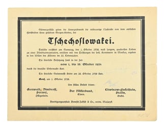 German Third Reich Flyer 'Dead of Czechoslovakia'