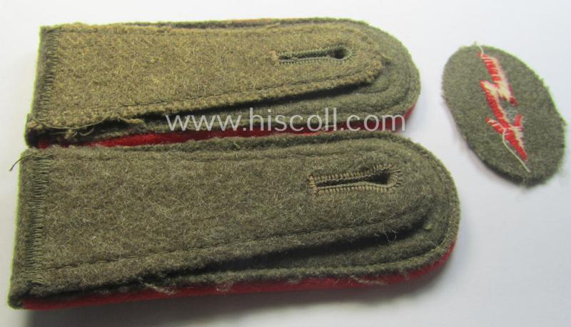 Pair of (early-war-period ie. truly 'DAK'-related!) WH (Heeres) NCO-type, 'tropical-pattern' shoulderstraps: 'Fwbl. der Art.-Truppen'