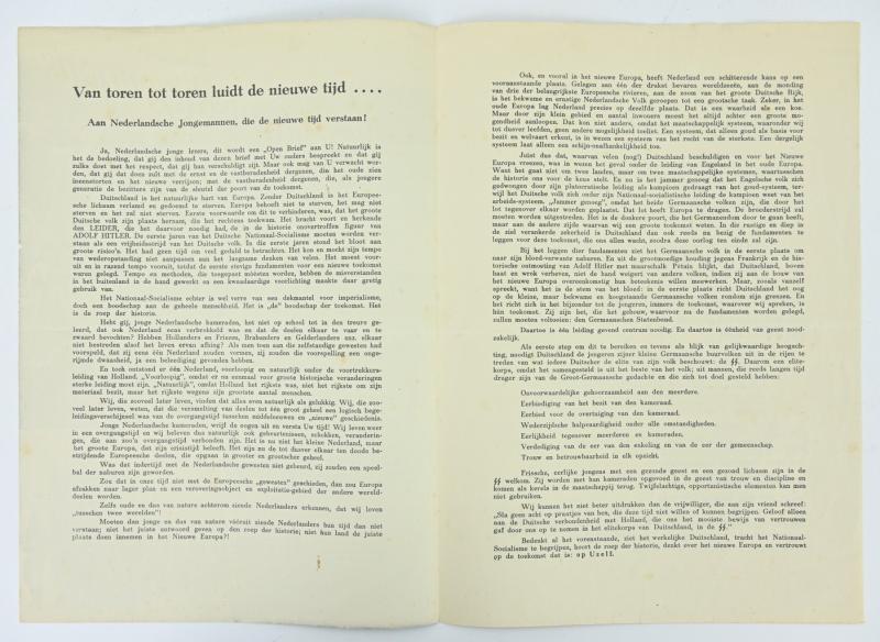 Dutch Waffen-SS Recruitment Flyer 'Westland'
