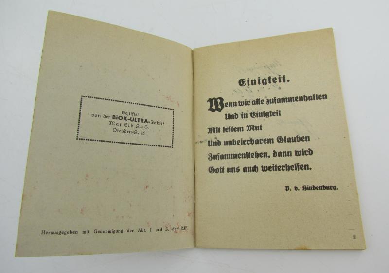 Hitlerjugend (HJ) 1936 Merkbuch ( Rare )