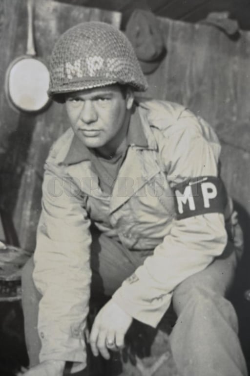 US WW2 Military Police Press Photo
