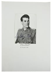 Signature of Waffen-SS Knight's Cross Recipient 'Gustav-Peter Reber'