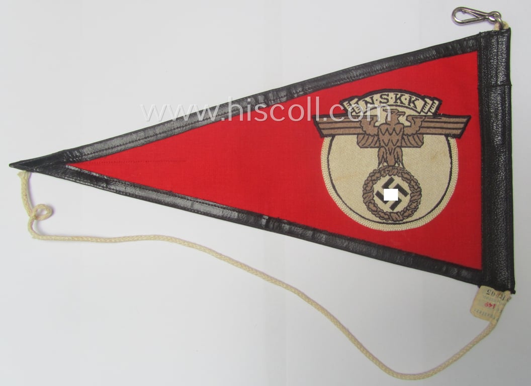 Superb, N.S.K.K.-related car- ie. bicycle-flag (ie. 'Krad- oder Fahrrad-Fahne') being a nicely preserved example that is (partly) executed in the neat 'BeVo'-weave pattern