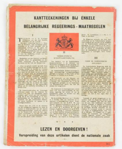 British/Dutch WW2 Droppingsbooklet 'De Wervelwind' Nr.8